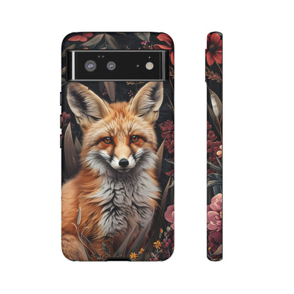 Fox Floral Phone Case, Tough Cases for Animal Lovers, Nature Themed Gift, Cute Phone Cover, Wild Fox Protector