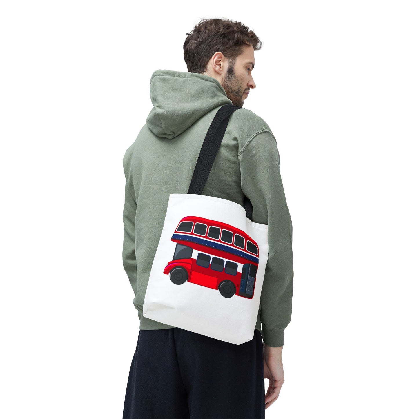 London Bus Tote Bag | Reusable Grocery Bag, Eco-Friendly Shopper, Gift for Travelers, Red Double-Decker Bag, Fun Day Out Essentials