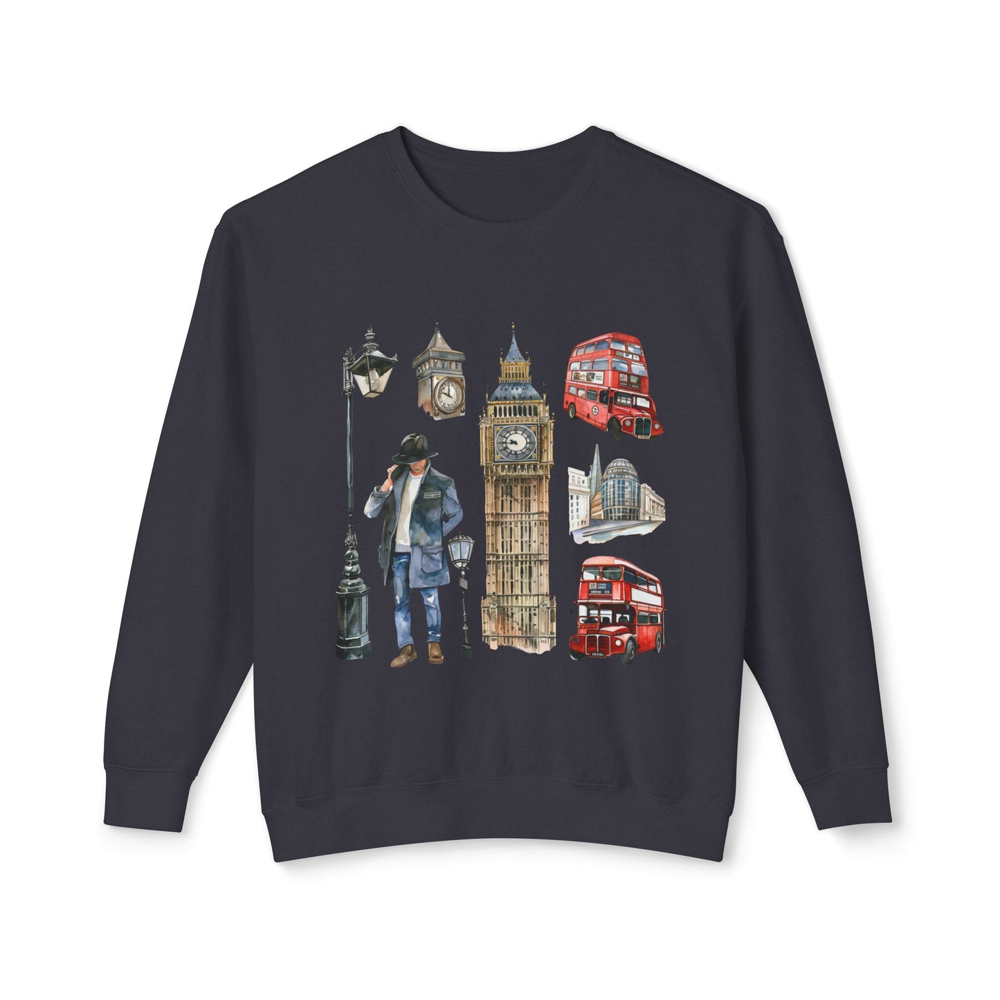 Unisex Lightweight Crewneck Sweatshirt - Vintage British Icons
