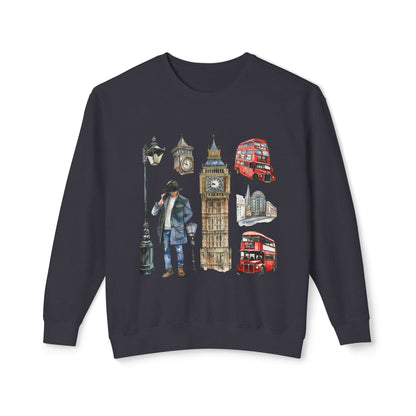 Unisex Lightweight Crewneck Sweatshirt - Vintage British Icons