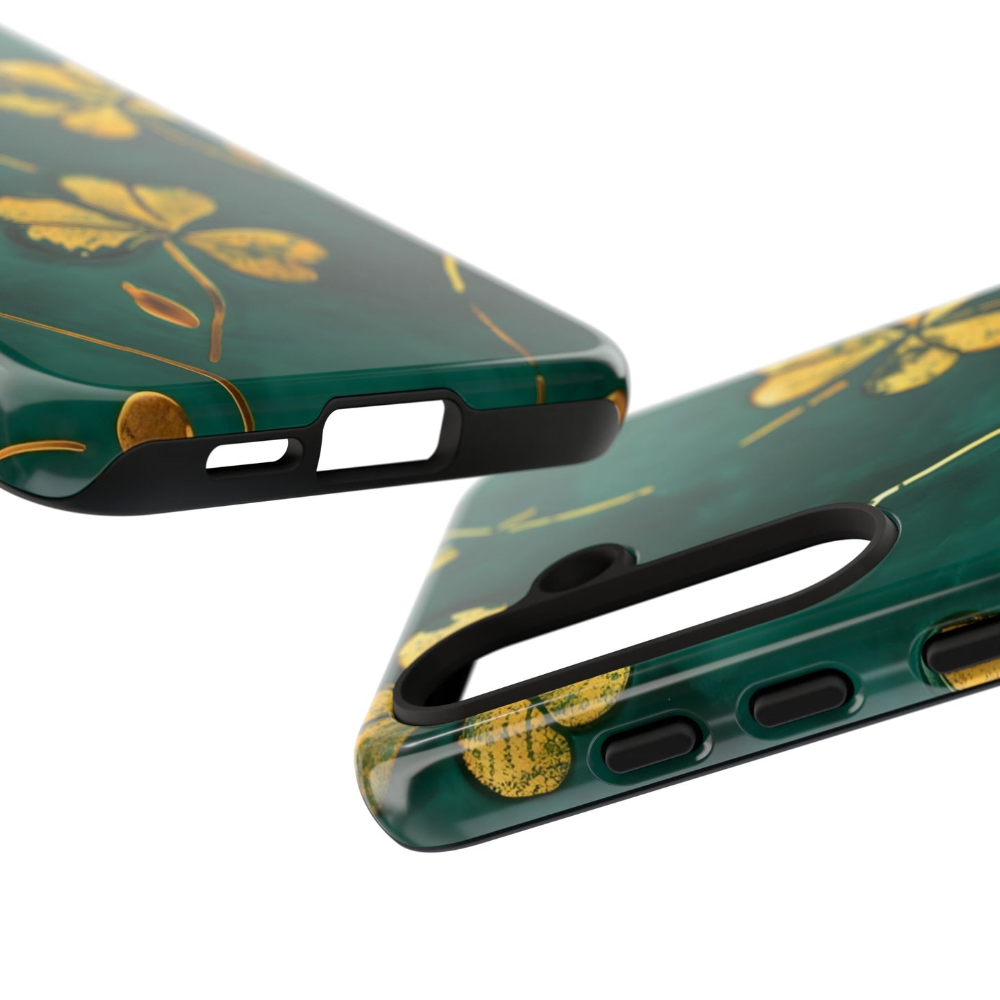 Floral Phone Case with Gold Accents, Tough Phone Cover, Stylish Phone Protector, Unique Gift for Her, Nature Lover Accessory