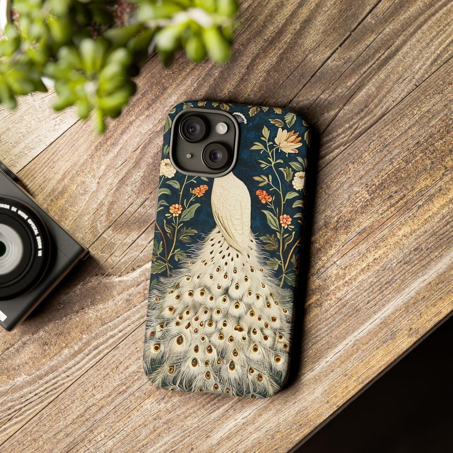 Elegant Peacock Phone Case, Floral Phone Cover, Tough Cases, Stylish Tech Gift, Nature Lover Accessory, Birthday Gift