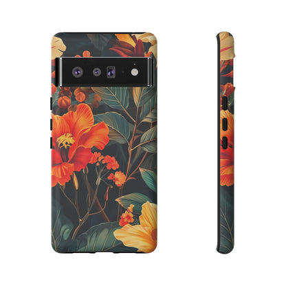 Tough Floral Phone Case | Tropical Vibe, Gift for Nature Lovers, Summer Beach Accessory, Floral Pattern, Trendy Phone Accessories