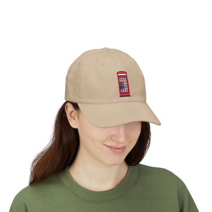Classic Dad Cap with Vintage Red Phone Booth Design, Casual Hat for Everyday Wear, Gift for Father's Day, Trendy Baseball Cap