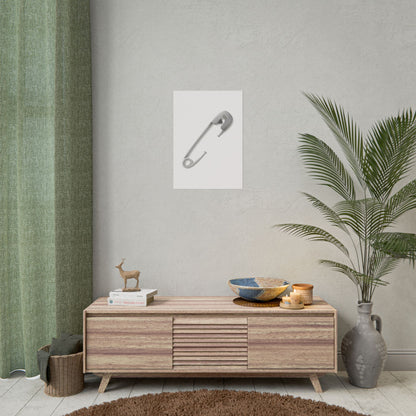 Minimalist Safety Pin Wall Art, Modern Decor, Unique Gift, Home Aesthetic, Art Print, Rolled Poster, Contemporary Interior Design