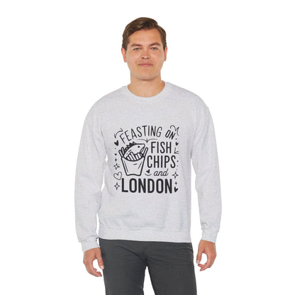 Unisex Heavy Blend™ Crewneck Sweatshirt Relaxed - Fish Chips and London
