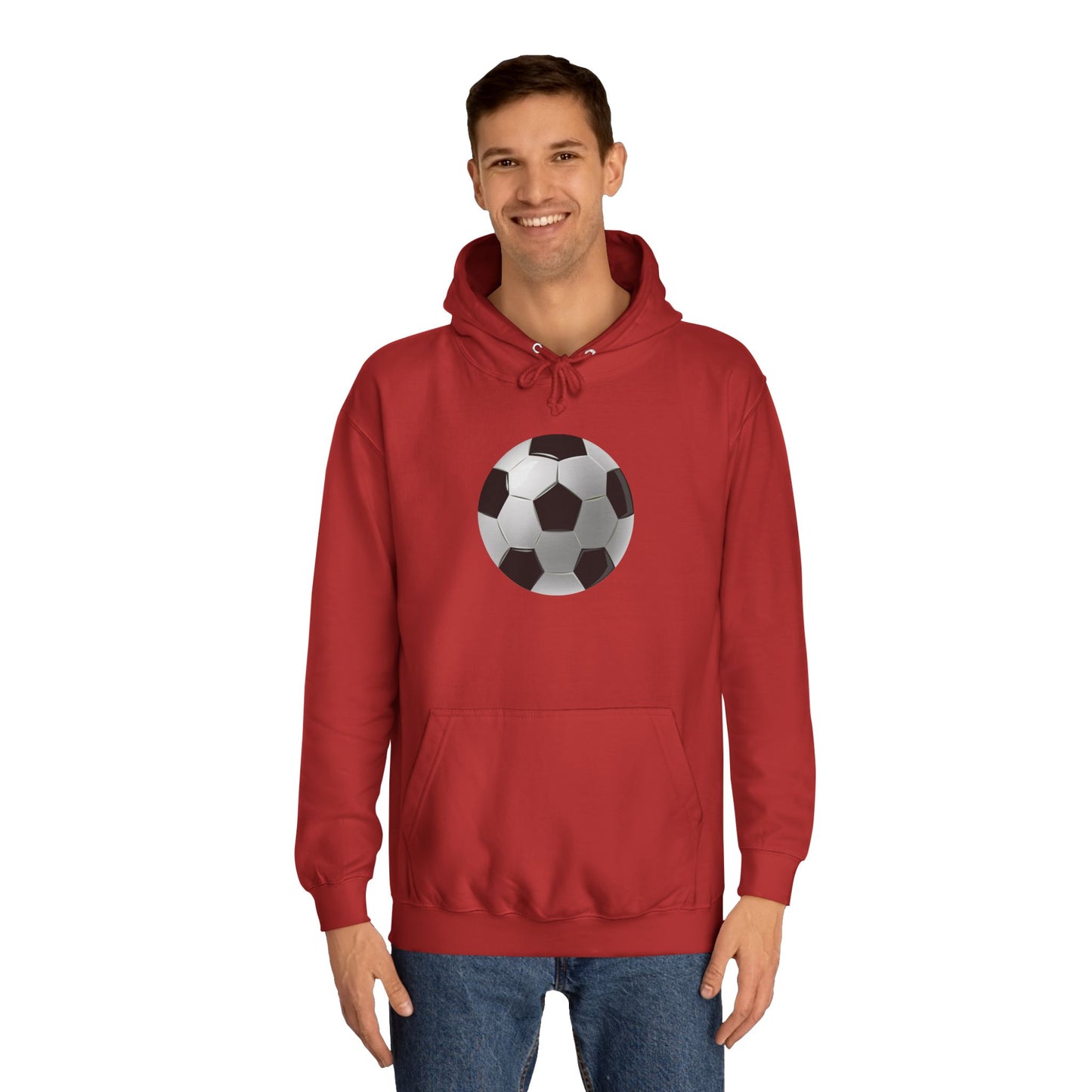 Dynamic Football Design - Sports Passion and Energetic Unisex College Hoodie