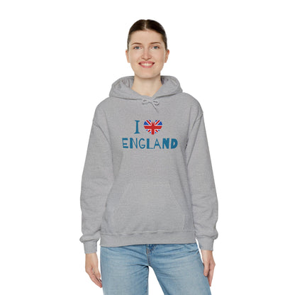 Unisex Heavy Blend™ Hooded Sweatshirt - I Love England - Union Jack Heart Design