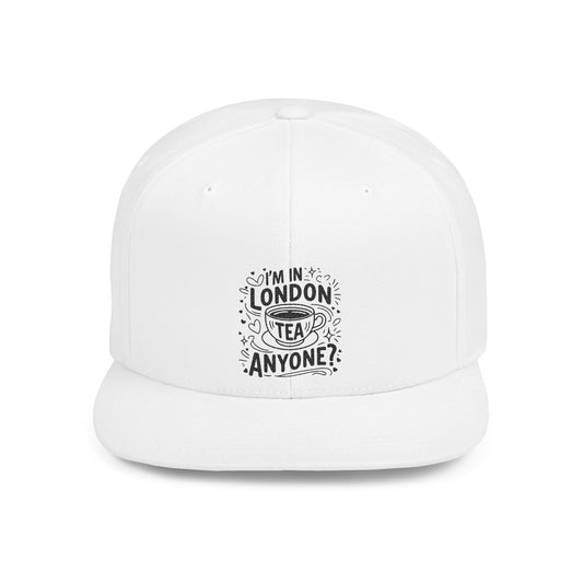 London Tea Anyone? Snapback Cap, Trendy Hat, Gift for Tea Lovers, Travel Accessory, Casual Headwear