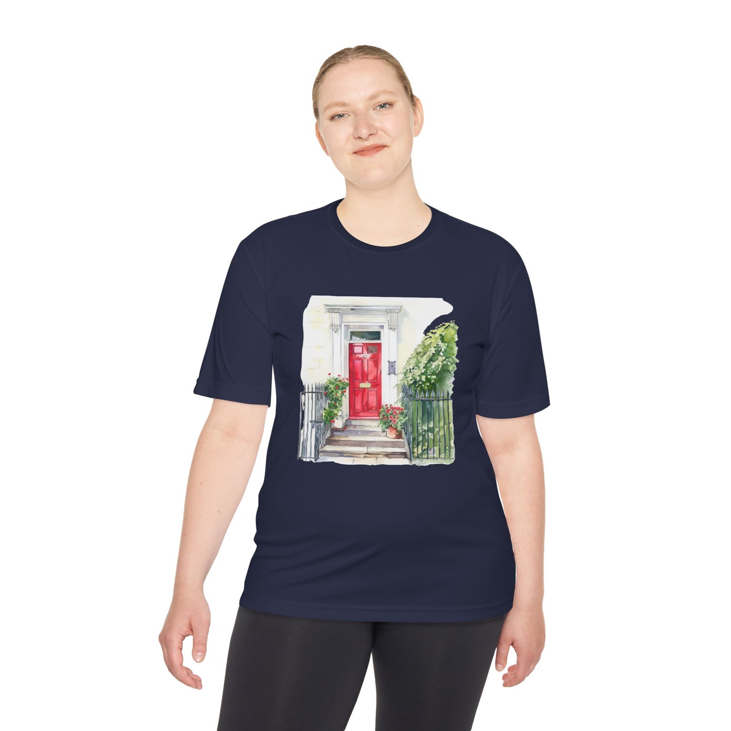 Unisex Moisture Wicking Tee - Vibrant Red Door Moisture  - Perfect for Summer Adventures