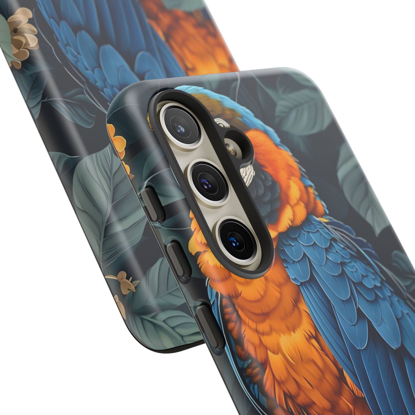 Tropical Parrot Phone Case - Tough Cases, Colorful Phone Cover, Nature Lover Gift, Floral Design, Bird Lover Accessory