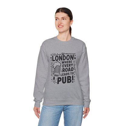 Unisex Heavy Blend™ Crewneck Sweatshirt - London's Pub Leading Roads