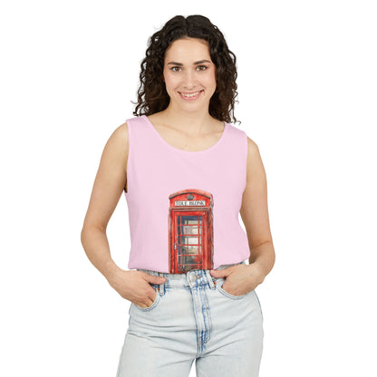 Unisex Garment-Dyed Tank Top - Iconic British Public Telephone