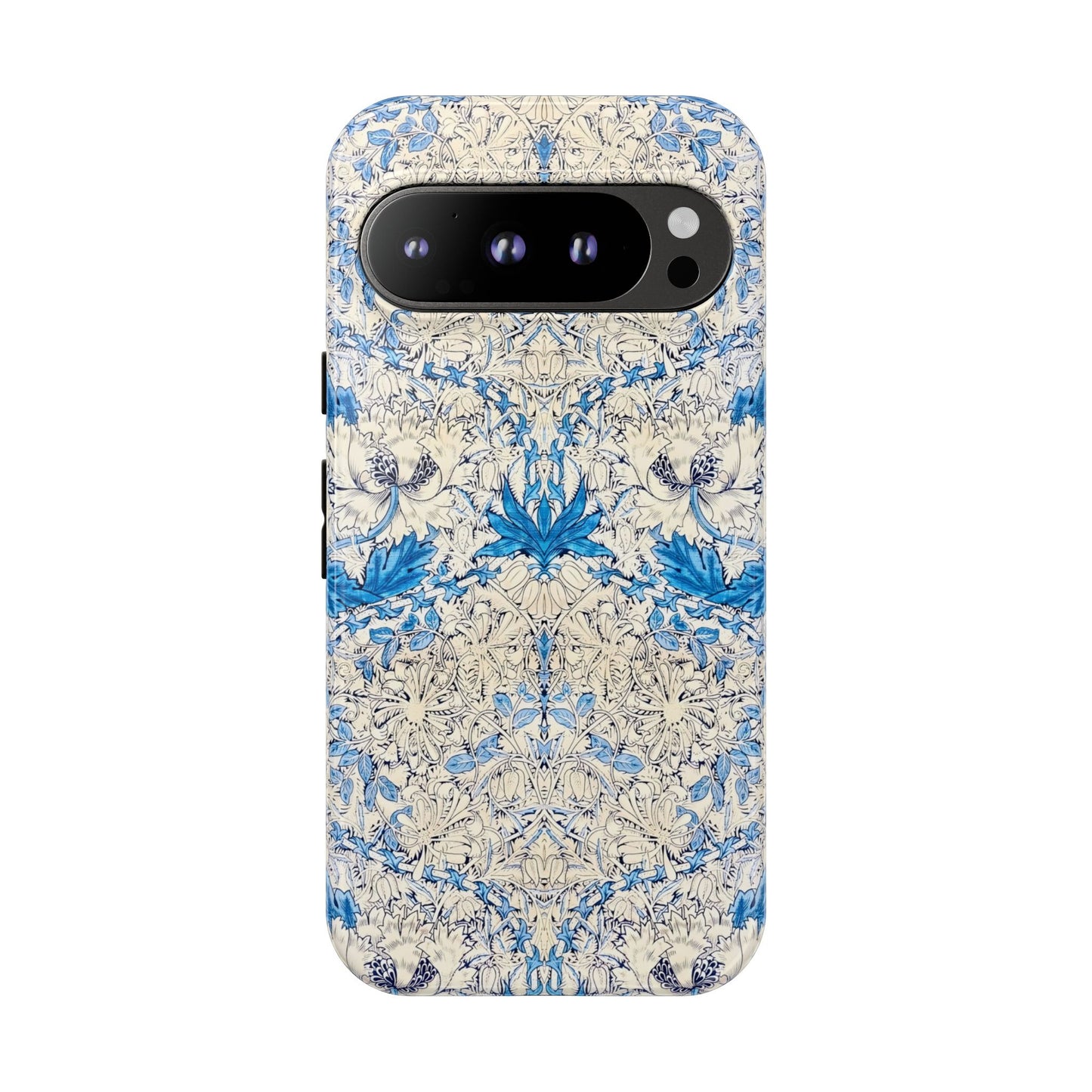 Elegant Floral Phone Case, Tough iPhone Cover, Stylish Mobile Protector, Blue Patterned Case, Unique Gift for Her