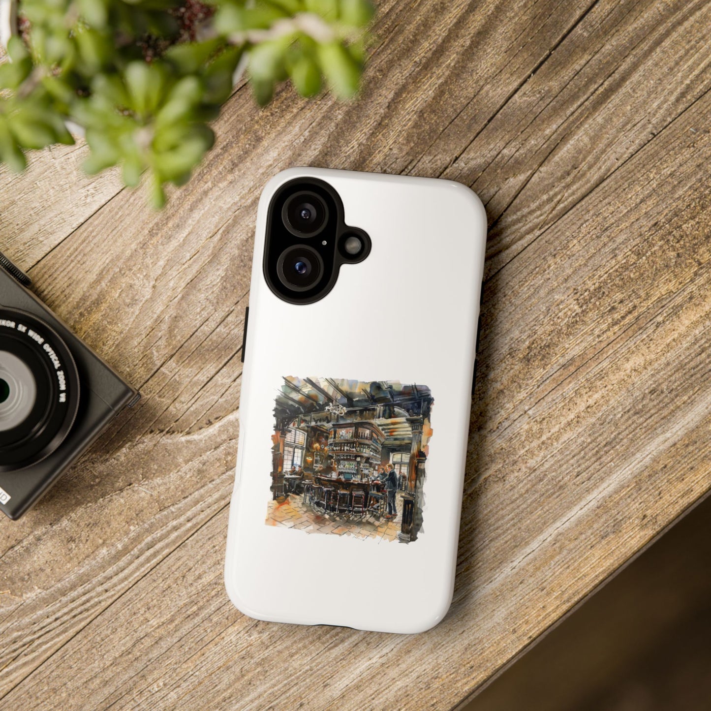 Stylish Tough Case for Phone - Cozy Cafe Artwork Design
