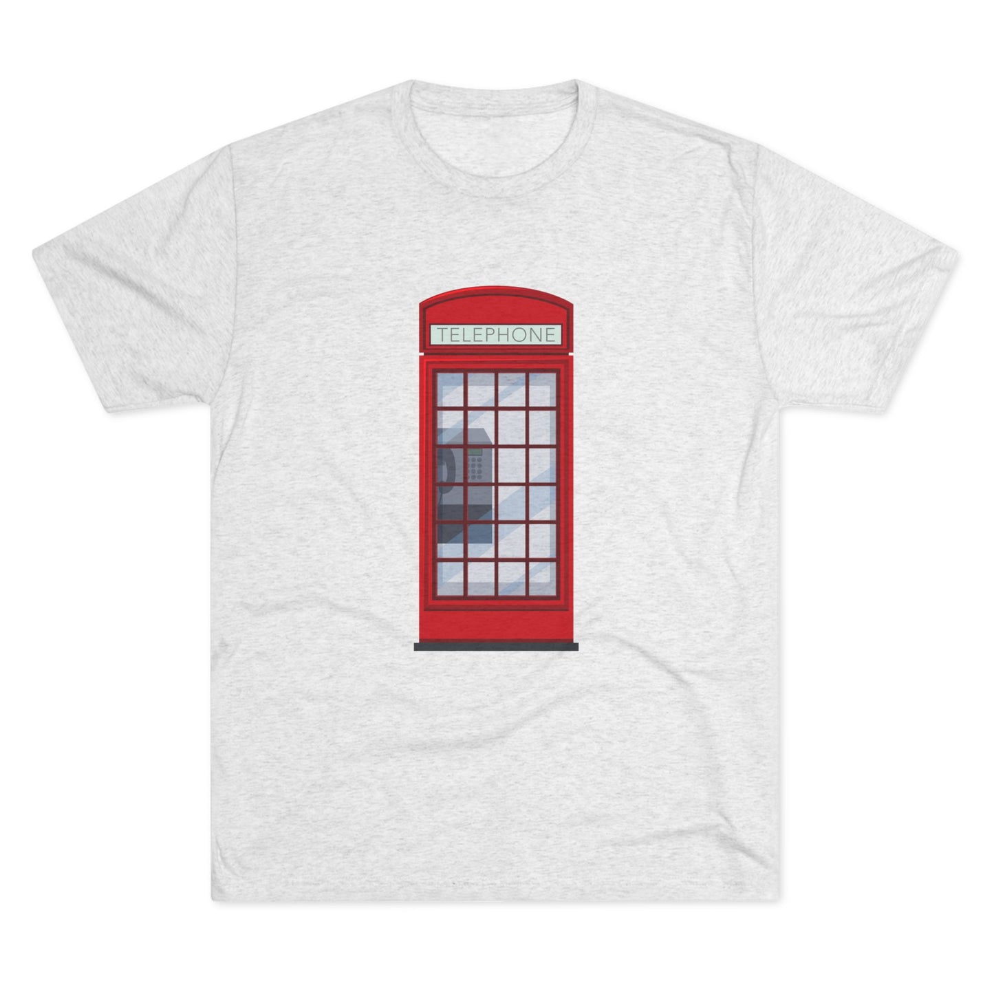 Iconic British Public Telephone - Classic Red Phone Box Unisex Tri-Blend Crew Tee
