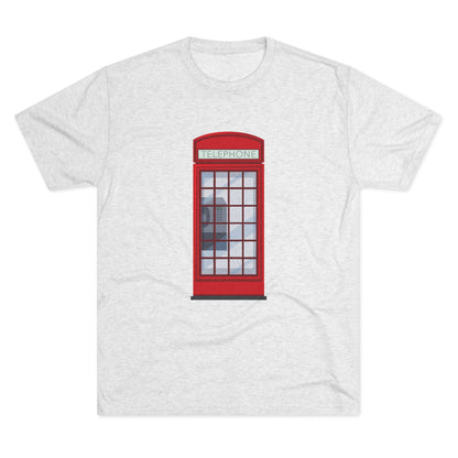 Iconic British Public Telephone - Classic Red Phone Box Unisex Tri-Blend Crew Tee