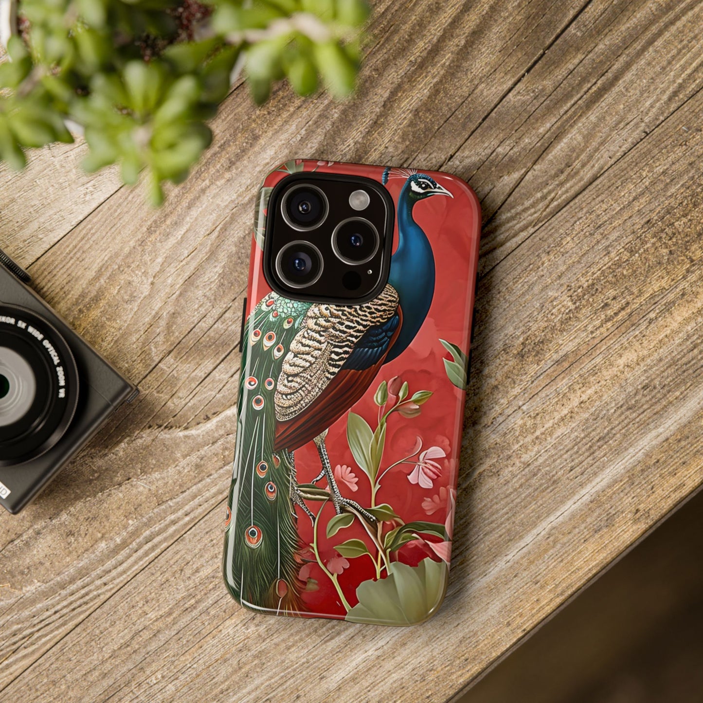 Peacock Tough Phone Case | Stylish Phone Cover, Unique Gift for Nature Lovers, Phone Accessory, Vibrant Floral Design