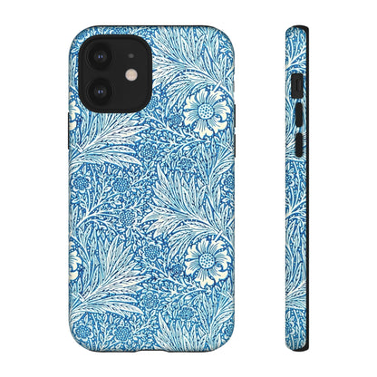 Stylish Phone Case, Tough Floral Phone Cover, Fashionable Tech Accessory, Gift for Her, Blue Flower Design