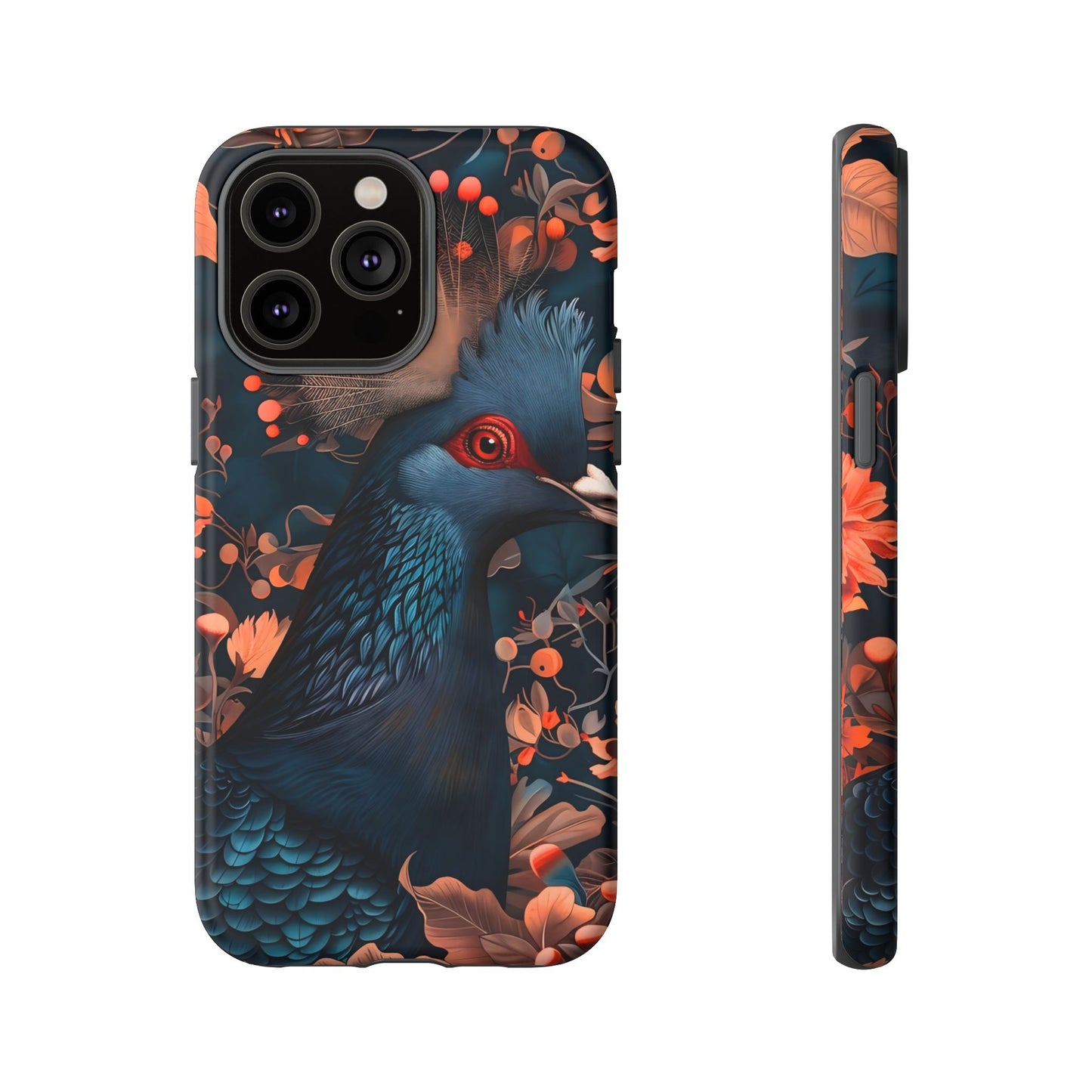 Vibrant Phone Case with Floral Peacock Design - Tough Cases, Artistic Phone Cover, Unique Gift for Nature Lovers, Stand Out Tech Accessory