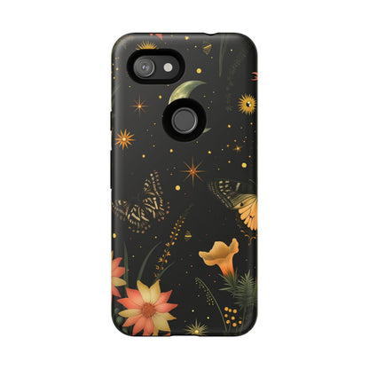 Floral Phone Case - Tough Cases with Moon and Butterflies, Bohemian Chic, Gift for Nature Lovers, Unique Tech Accessories, Stylish [...]