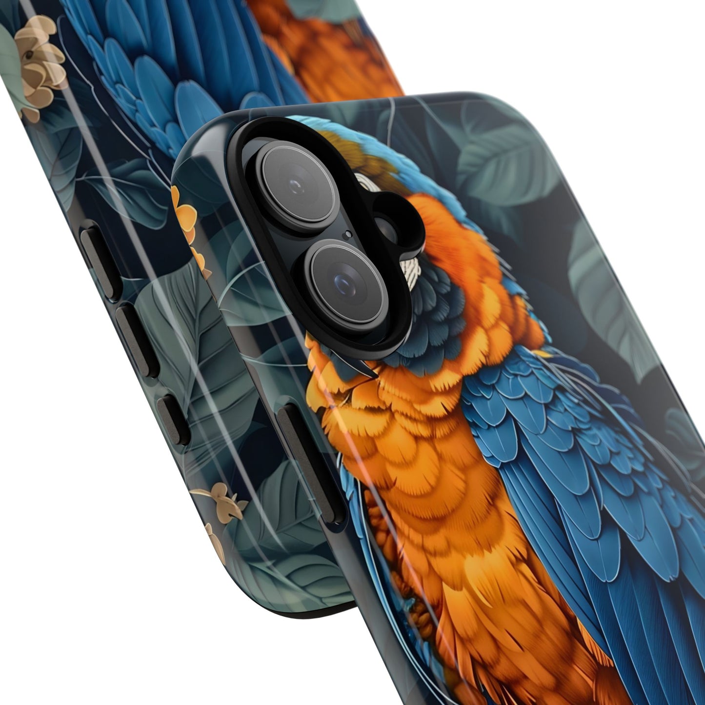 Tropical Parrot Phone Case - Tough Cases, Colorful Phone Cover, Nature Lover Gift, Floral Design, Bird Lover Accessory