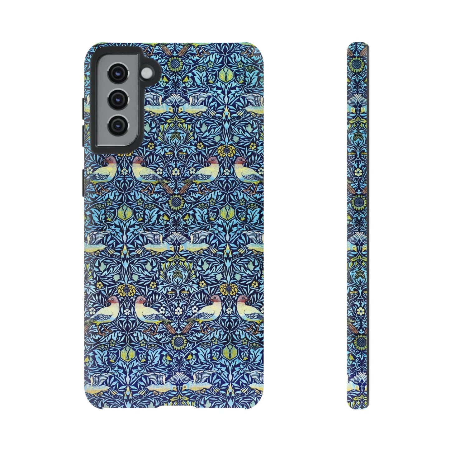 Bird and Floral Pattern Phone Case, Tough Cases, Gift for Nature Lovers, Eco-friendly, Custom Phone Accessories, All-Occasion