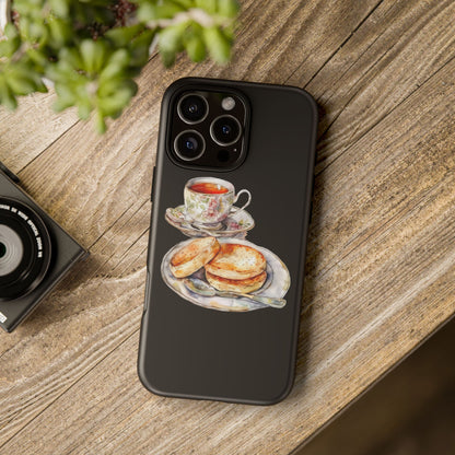 Tea Time Phone Case with Cookies Design, Cute Phone Cover, Gift for Tea Lovers, Kitchen Decor, Whimsical Style