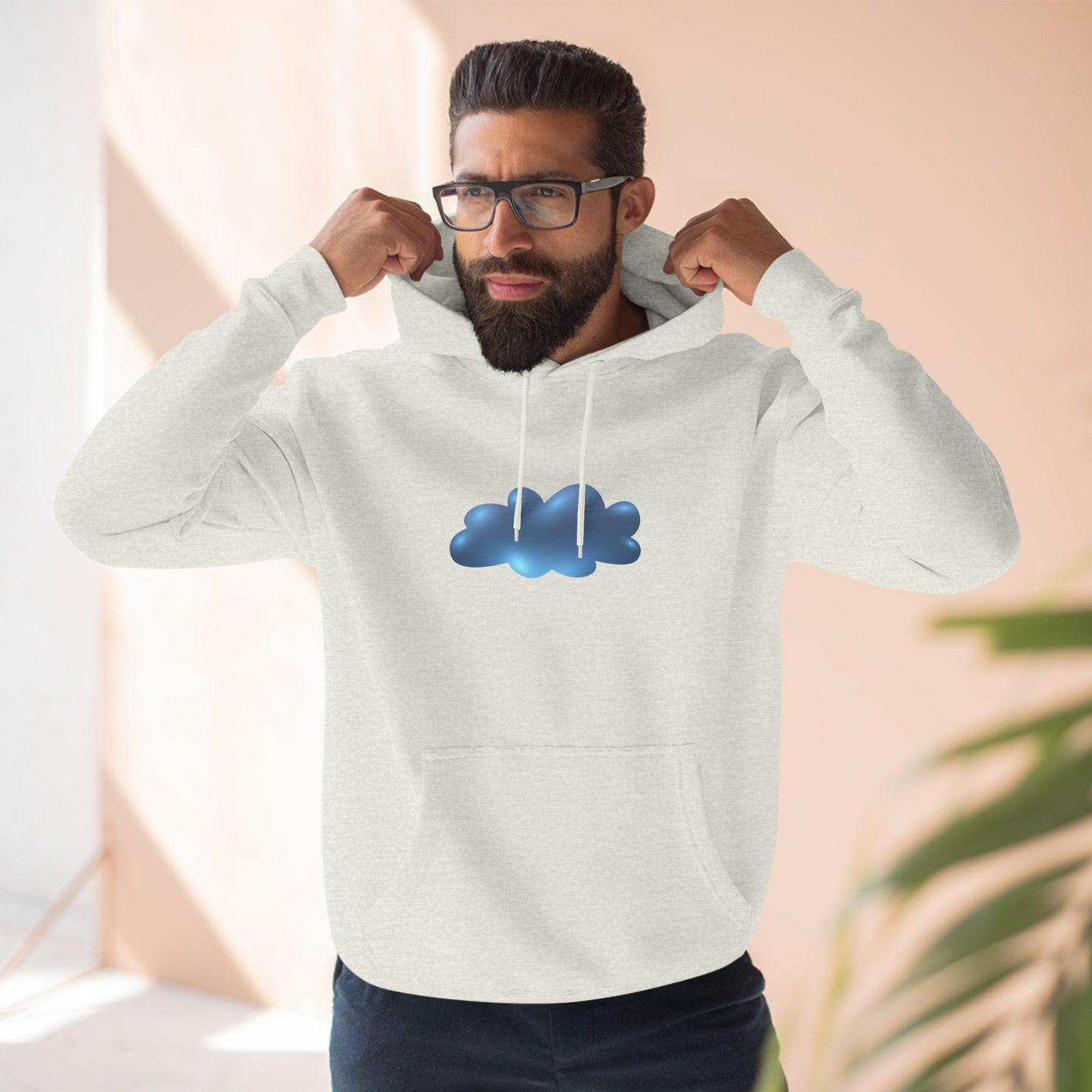 Three-Panel Fleece Hoodie - Serene Cloudscape - Dreamy Cloud