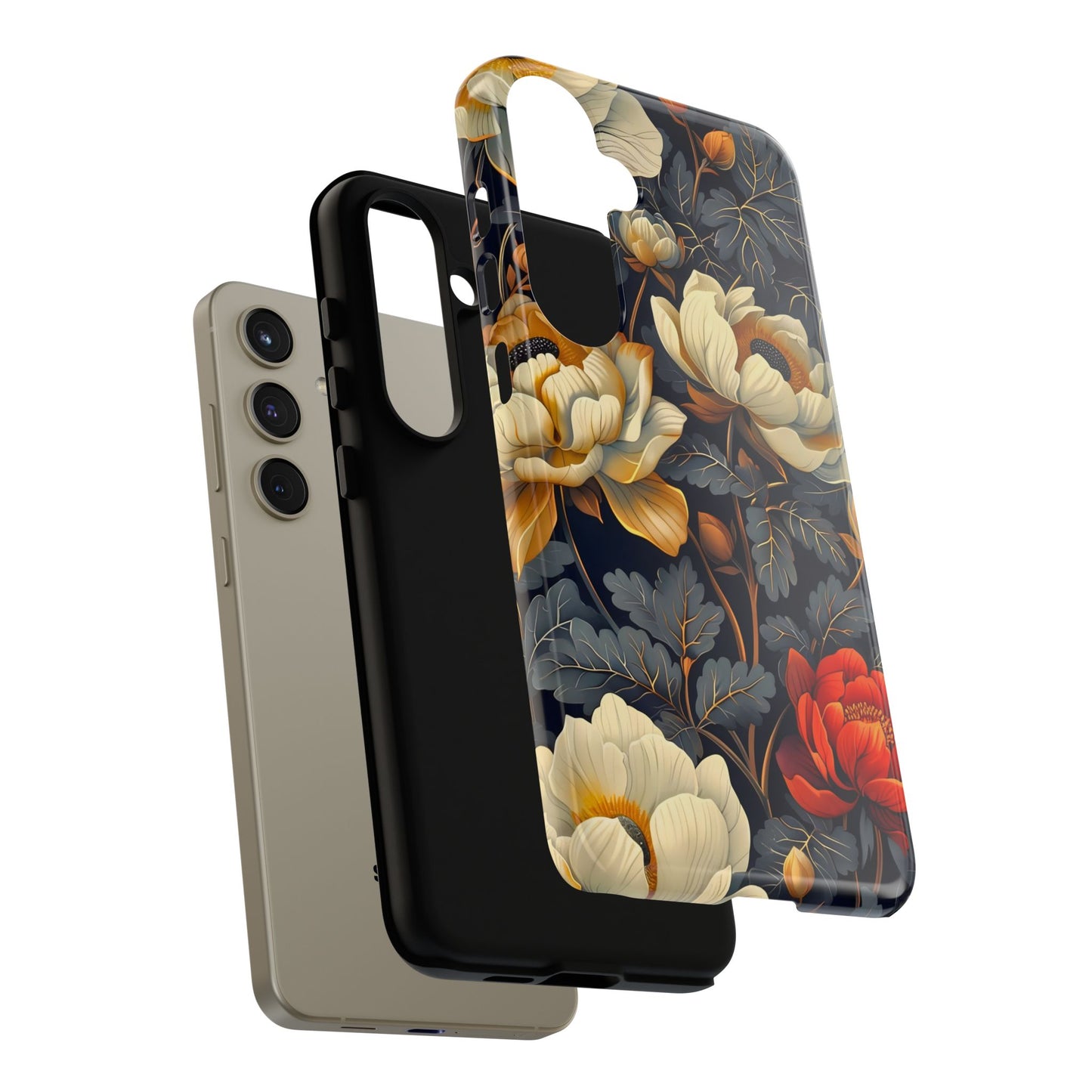 Floral Phone Case - Tough Cases, Stylish Mobile Cover, Flower Design, Holiday Gift, Trendy Accessory, Eco-Friendly Case