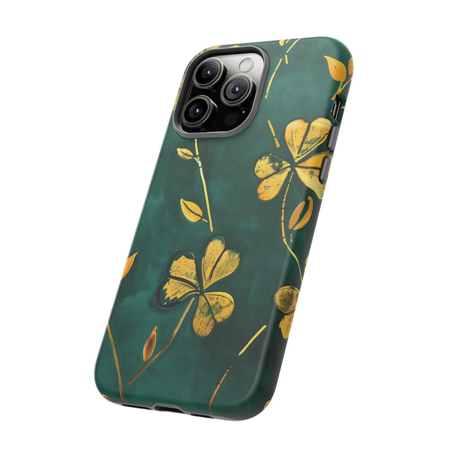 Floral Phone Case with Gold Accents, Tough Phone Cover, Stylish Phone Protector, Unique Gift for Her, Nature Lover Accessory