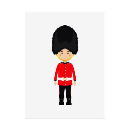 Adorable British Soldier Rolled Posters, Kids Room Decor, Unique Gift, Nursery Art, Educational Wall Art