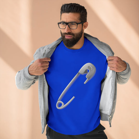 Unisex Crewneck Sweatshirt - Minimalist Safety Pin