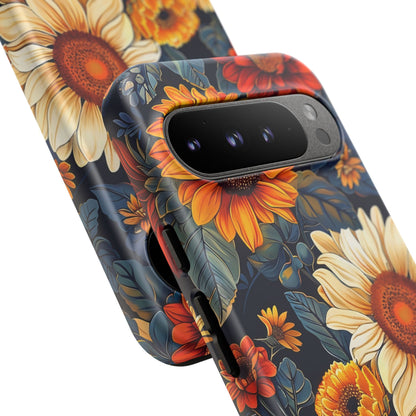 Floral Tough Phone Case | Sunflower Design, iPhone Cover, Protective Case, Gifts for Her, Floral Phone Accessory