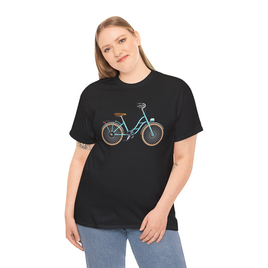 Unisex Heavy Cotton Tee - Classic British Bicycle - Timeless Charm