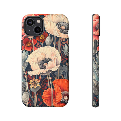 Floral iPhone Case, Tough Phone Cover, Artistic Protection, Flower Design, Unique Gift for Her, Phone Accessory, Trendy Tech