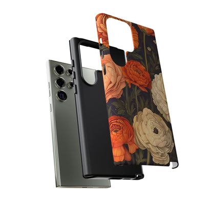 Floral Phone Case with Tough Protection, Blooming Ranunculus Design, Durable Cover, Gift for Flower Lovers, Eco-Friendly Phone Accessory