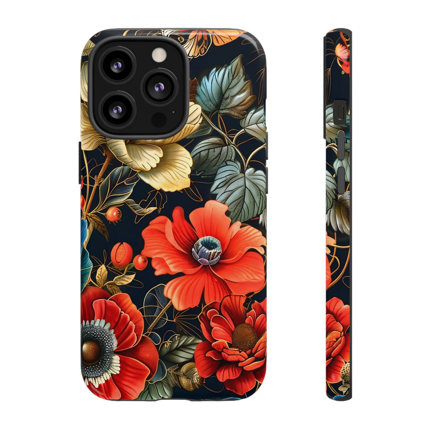 Floral Phone Case - Tough Cases for Stylish Protection, Floral Design, Gift for Her, Trendy Accessories, Phone Cover