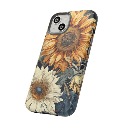 Floral Phone Case for Tough Cases, Sunflower Design, Nature Lover Gift, Birthday Present, Eco-Friendly Accessories, Summer Vibes