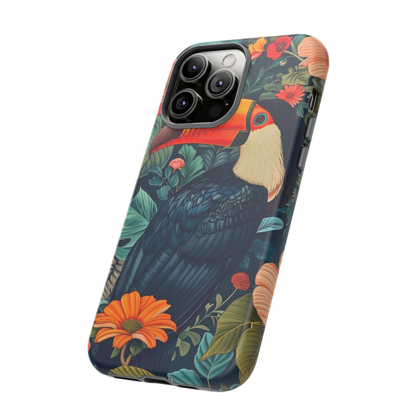 Tropical Toucan Phone Case - Cute Animal Design, Nature Lover Gift, Floral Pattern, Bird Lover Accessory, Summer Vibes