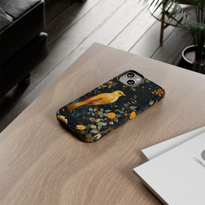 Floral Phone Case, Tough Cases with Bird Design, Nature Lover Gift, Stylish Protection, Birthday Present, Floral Phone Cover
