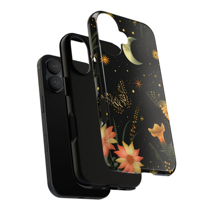 Floral Phone Case - Tough Cases with Moon and Butterflies, Bohemian Chic, Gift for Nature Lovers, Unique Tech Accessories, Stylish [...]