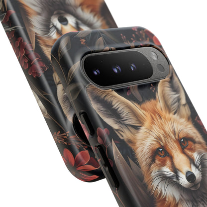 Fox Floral Phone Case, Tough Cases for Animal Lovers, Nature Themed Gift, Cute Phone Cover, Wild Fox Protector