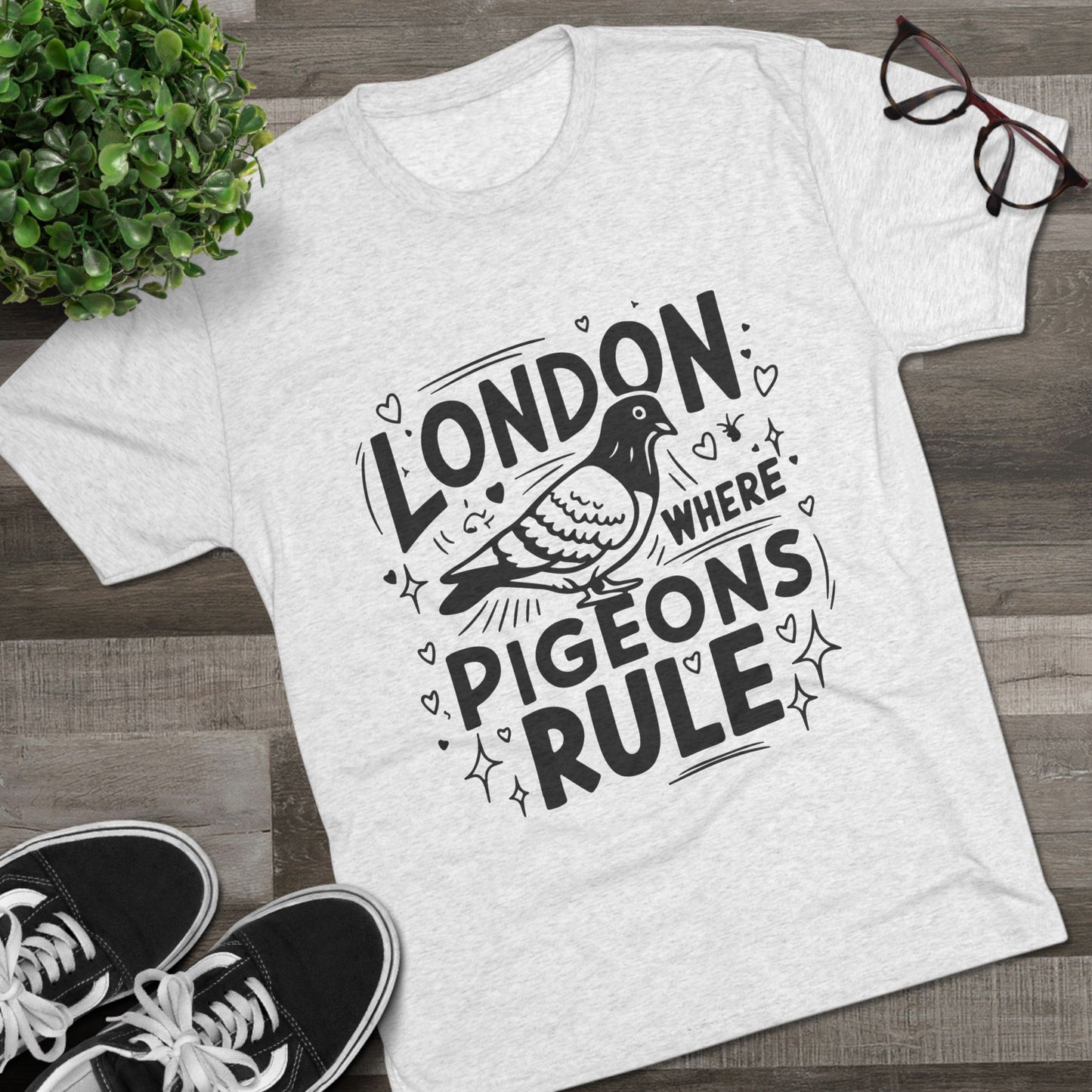 Pigeons Rule In London Trendy Unisex Tri-Blend Crew Tee