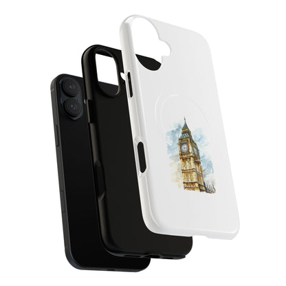 Stylish Tough Magnetic Phone Case, Protective Cell Phone Cover, London Big Ben Design, Gift for Travelers, Trendy Tech Accessories