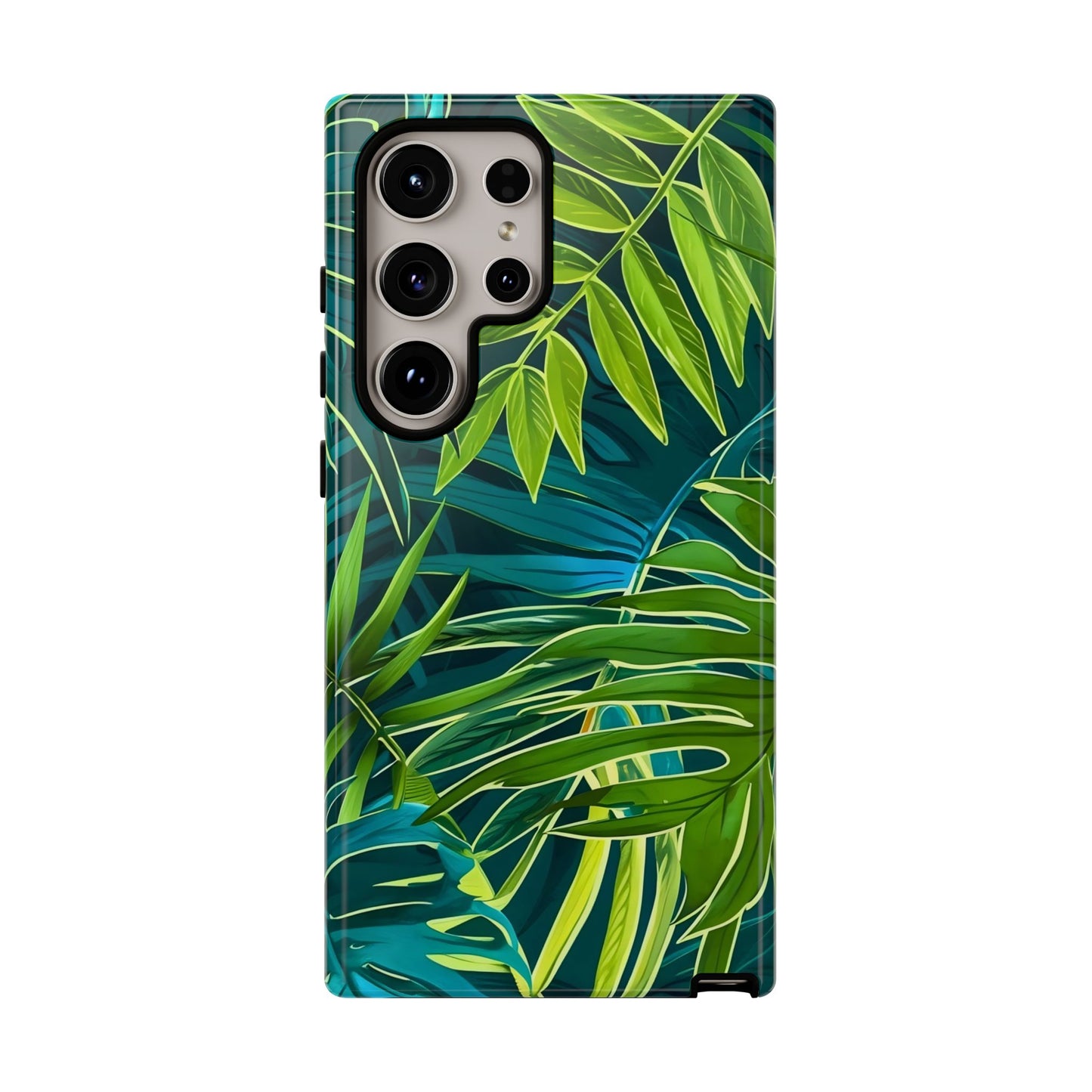 Tropical Phone Case - Durable Green Leaf Design, Eco-Friendly Gift, Trendy Accessory, Nature Lover's Case, Summer Vibes