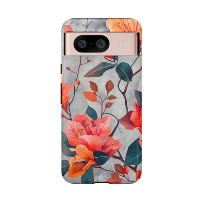 Floral Phone Case, Tough Cases, Flower Power, Gift for Her, Decorative Phone Cover, Trendy Accessories, Everyday Style