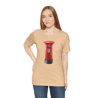 Unisex Jersey Short Sleeve Tee - Classic UK Royal Mailbox Design - British Postbox Icon