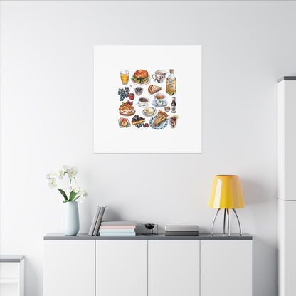 Breakfast Feast Canvas Print, Food Art, Kitchen Decor, Gifting for Food Lovers, Brunch Vibes, Wall Art