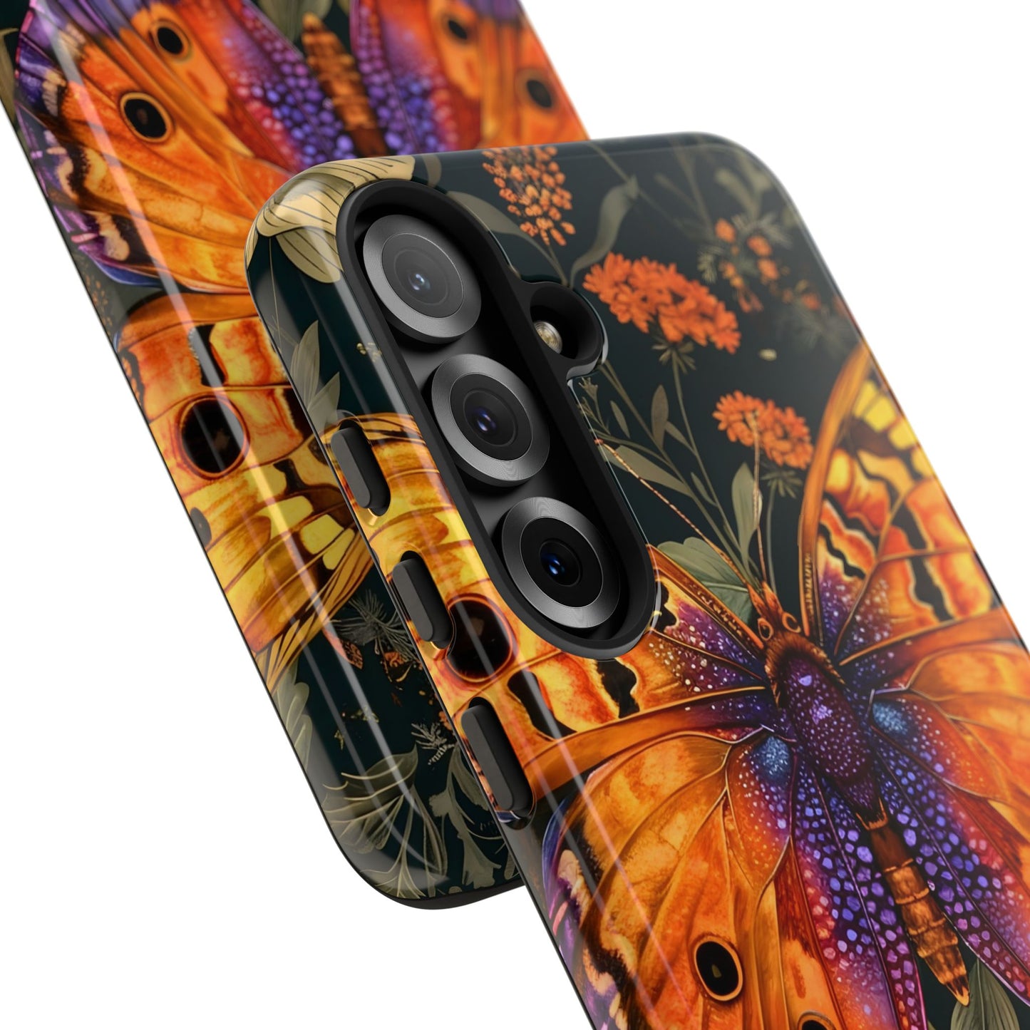 Butterfly Phone Case, Tough Cases for Nature Lovers, Vibrant Floral Design, Gift for Her, Cute Phone Accessories, Butterfly Artwork